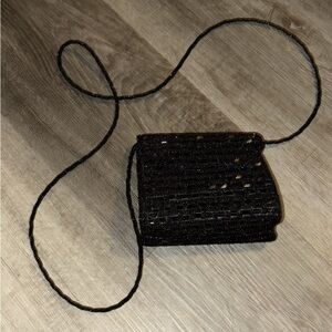 Elegant Black Beaded Evening Bag